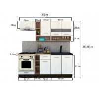 Bucatarie COSSY NEW 200 Wenge / Decor 0164